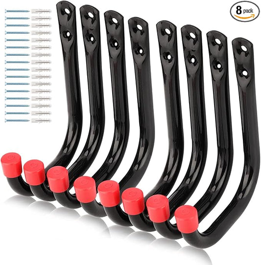 Heavy Duty Steel Garage Storage Utility Hooks, 8 Pack Wall Mount Hanging by Unknown