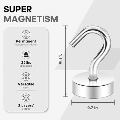 Neosmuk Magnetic Hooks, Cruise Ship Essentials, 30lb+ Heavy Duty Magnetic Hooks - Image 6