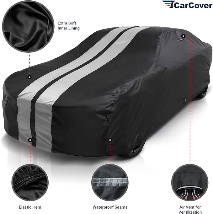 iCarCover Custom Car Cover for 1969-1973 Ford Mustang Waterproof All Weather - Image 2