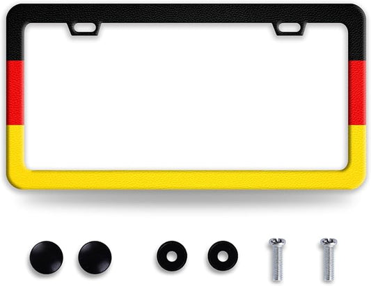 German Flag License Plate Frame Funny Germany License Plate Frames Stainless by BRAGHRTED