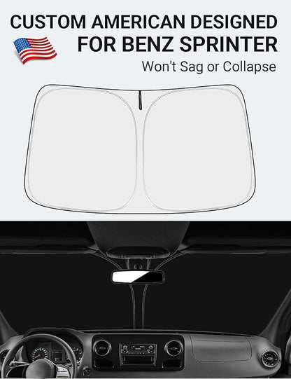 Proadsy 2025 Upgrade Windshield Sun Shade Custom Fit Sprinter, Freightliner - Image 2