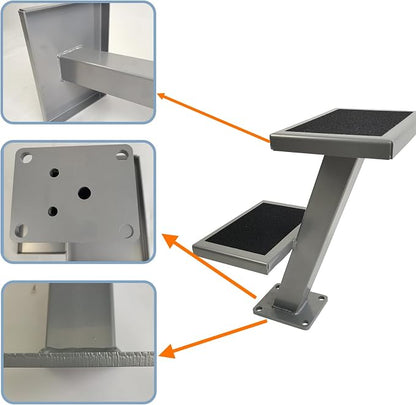 Universal 2 Double Steps Boat Trailer Ladder Boarding Step Fit - Image 4
