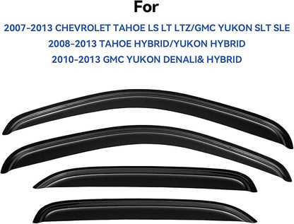 Window Visors Rain Guards for 2007-2014 Chevy Tahoe/GMC Yukon, Out-Channel - Image 2