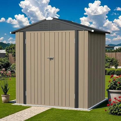 Greesum 6×4FT Outdoor Storage Shed, Metal Patio Storaged Sheds - Image 2