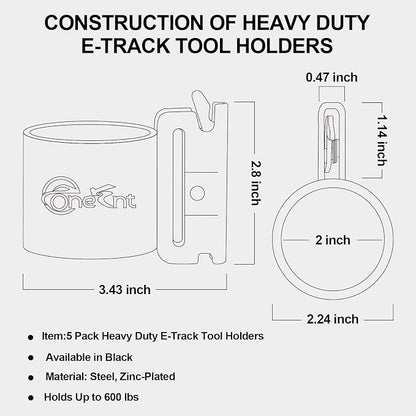 5 Pack E-Track Tool Holders|E Track Accessories - Image 2