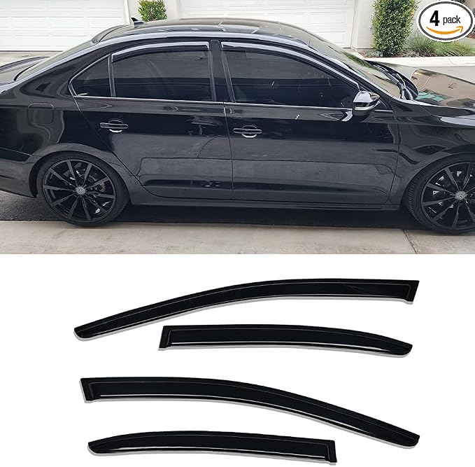 94985 Sunproof Waterproof Side Window Wind Deflector, Window Visor fit by Puermto