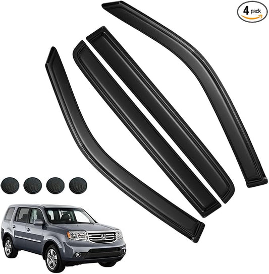 Rain Guards for Honda Pilot 2009-2015, Tape-on Side Window Deflectors, Window by LETINGFAR