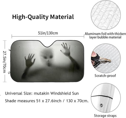Alien trapped Car Windshield Sunshade Front Window Sun Visor Protector Foldable - Image 3