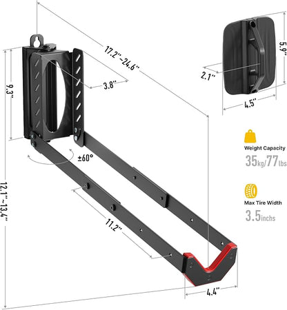 monTEK Swivel Bike Wall Mount, No Heavy Lifting Required Bike Wall Mount - Image 9