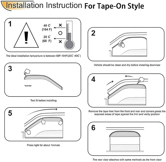 94512 Side Window Wind Deflector, Dark Smoke Nice Window Visor fit - Image 6