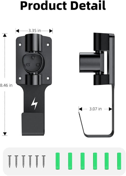 for Tesla Charger Holder, with 180° Rotation Nozzle Dock, Metal J-Hook - Image 8