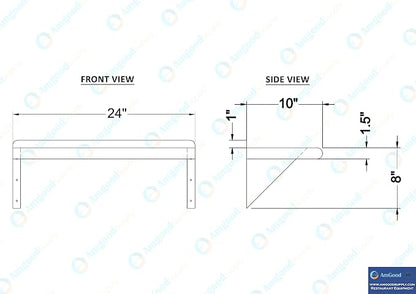 AmGood 24" Long X 10" Deep Stainless Steel Wall Shelf | NSF Certified | - Image 8