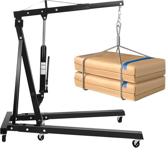 6.89Ft Folding Engine Lift 2 Ton Folding Cherry Picker Shop Crane Hoist Lift by Unknown