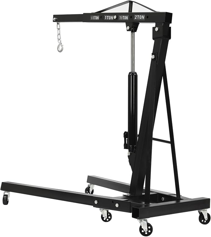 2 Ton Folding Engine Hoist 6.89Ft Lifting Height Heavy Duty Carbon Steel Crane - Image 3