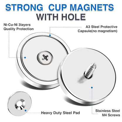MIKEDE Strong Magnets with Hole, 100lb Heavy Duty Neodymium Magnet with - Image 4