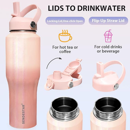SENDESTAR 40oz Stainless Steel Water Bottle, Double Wall Vacuum Insulated Bottle - Image 4