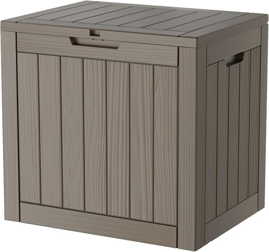 35 Gallon Lockable Resin Deck Box, Waterproof & UV-Resistant Outdoor Storage Box by Home