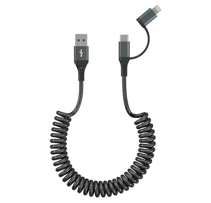 USB to USB C and Lightning Cable Support Apple Carplay & Android Auto by Yeemie