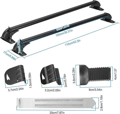 Universal Car Roof Rack, Adjustable Aluminum Alloy Crossbars Heavy Duty Roof - Image 6
