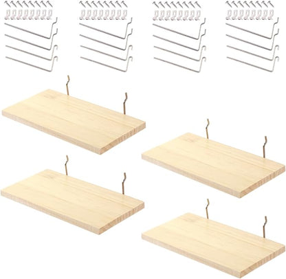Shelves for PegBoard, Pine Wooden Pegboard Shelf Wall Organizer, Wooden Board by Unknown