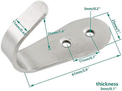 Stainless Steel Coat Hooks, Heavy Duty Metal Wall Mounted Hanger Hooks - Image 2