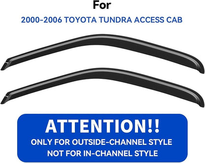 Window Visors Rain Guards for 2000-2006 Toyota Tundra Access Cab, Out-Channel - Image 2