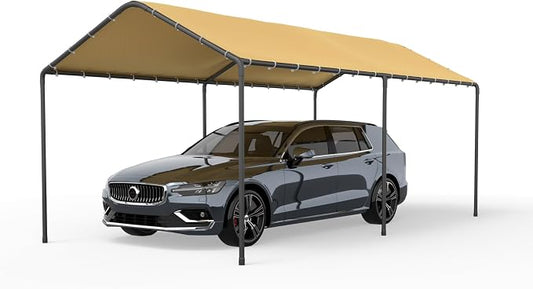 Carport, 10‘ x 20’ Heavy Duty Portable Garage All-Season Car Canopy w/Removable by PHONJOROO