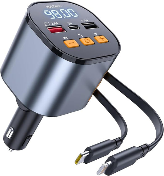 81W Retractable PD Car Charger by ROWJOWL