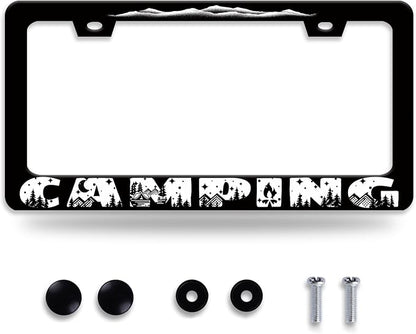 Camping License Plate Frame Mountains License Plate Holder Forest by NEWCOCO