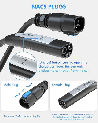 EV Charger Extension Cable for Tesla Charger, 50Amp 21ft Max 240V 12kW - Image 4