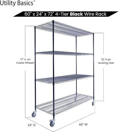 60"x24"x72" Premium Metal Steel 4-Tier Wire Shelving NSF 3200 LBS MAX Capacity - Image 8