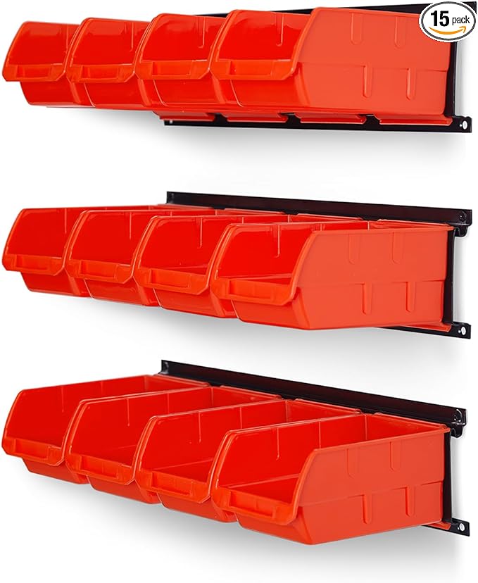 Ultrawall Wall Mounted Storage Bins, Plastic Hanging Storage Organizer Bins by UltrawallGarageTools