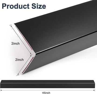 4PCS 45" Black Metal Corner Protectors, Aluminum Self Adhesive Corner Guards - Image 2