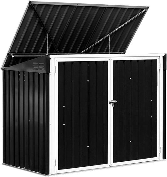 Goplus Horizontal Storage Shed Outdoor, 6x3FT Grey & Beige by Goplus