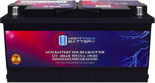 Mighty Max Battery MM-H9 Start and Stop Car BCI Group 95R 12V 100AH, 950CCA by Mighty+Max+Battery