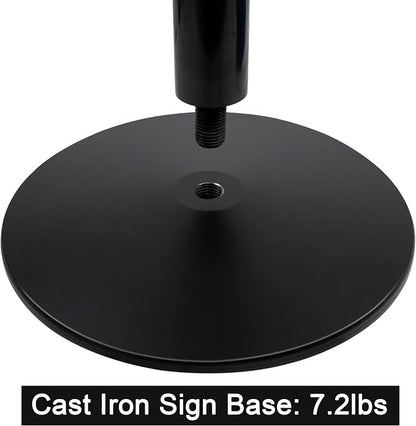 Parking Sign Post 48" Heavy Duty Cast Iron Parking Signs Stand, Movable Sign - Image 8