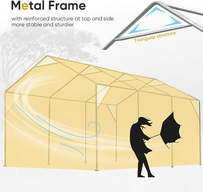 ADVANCE OUTDOOR 10x20 ft Adjustable Height Carport - Image 4