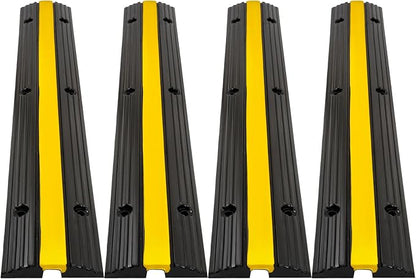 CXRCY Cable Protector Ramp 4 Pack of 1-Channel Rubber Hose Ramp, 22046Lbs by CXRCY