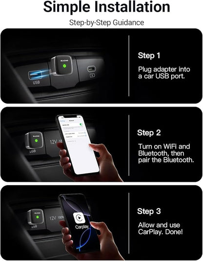 Mini Wireless CarPlay Adapter for Carplay and Android Auto 2-in-1 Mini USB - Image 8
