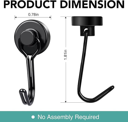 MIKEDE Strong Magnetic Hooks, 40LBS Black Swivel Swing Magnetic Hooks Heavy Duty - Image 2