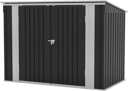 Patiowell 6 x 3 FT Horizontal Metal Shed, Outdoor Storage Shed - Image 8