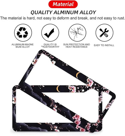 Flowers Plum Blossom Moon License Plate Frames - Image 3