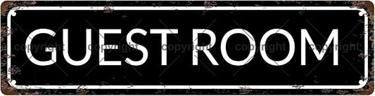GUEST ROOM Vintage Metal Tin Sign, Street Sign, Home Decor, Room Decor by Unknown
