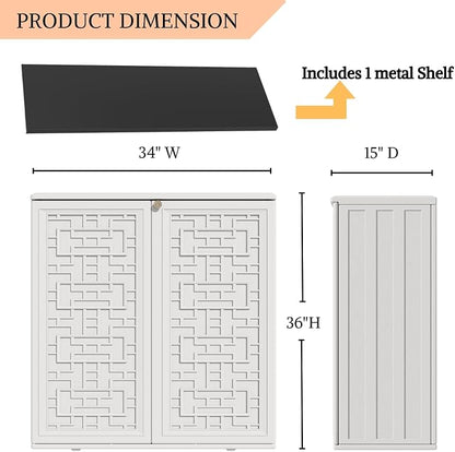 ZZM HDPE Outdoor Storage Shed, Outdoor Plastic Storage Cabinet, Horizontal - Image 4