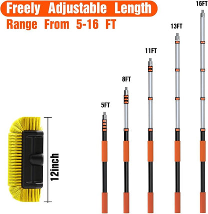 16FT Car Wash Brush with Long Handle, Car Cleaning Brush with 12 Inch Soft - Image 4