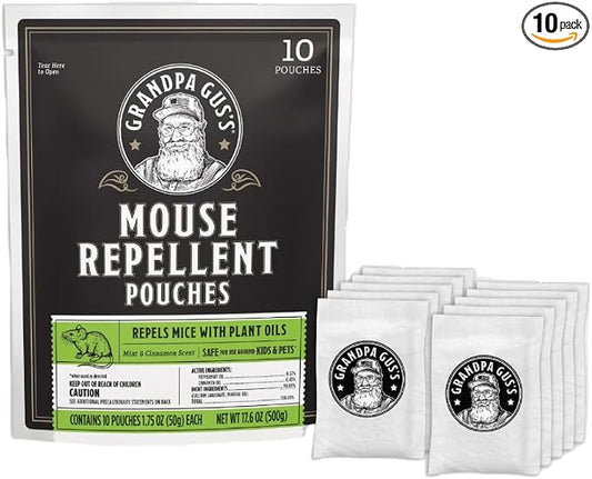 Grandpa Gus's Extra-Strength Mouse Repellent Pouches, Cinnamon/Peppermint Oils by GrandpaGussPestControlProducts