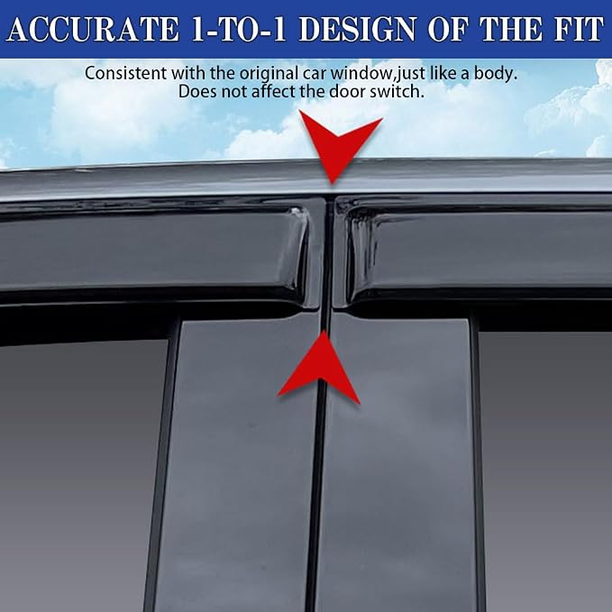 Rain Guards for Kia Sorento 2021-2023, Tape-on Side Window Deflectors for Kia - Image 4