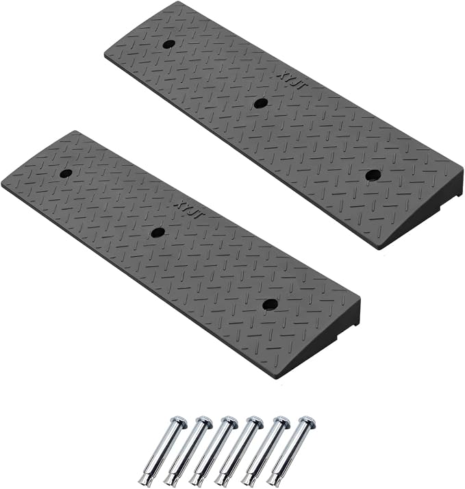 2 Pack 2.4'' Rise Rubber Curb Ramp Heavy Duty Loading Rubber Curb Ramps 3 Tons by METFUIN