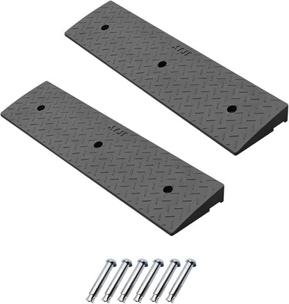 2 Pack 2.4'' Rise Rubber Curb Ramp Heavy Duty Loading Rubber Curb Ramps 3 Tons by METFUIN