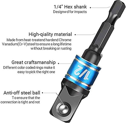 17pcs Flexible Drill Bit Extension, Include 3pcs Impact Socket Adapter 2pcs Hex - Image 8